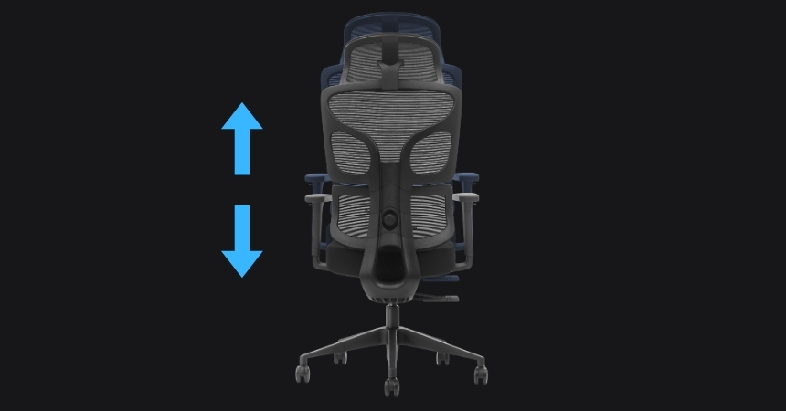 Precyzyjna regulacja wysokości siedziska fotela ERGONAUT BIONIC